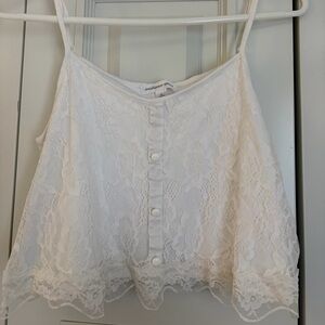 White Lace Crop Top